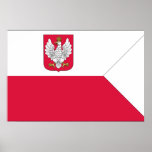 Bandera naval de Iirp, bandera de Polonia Posters