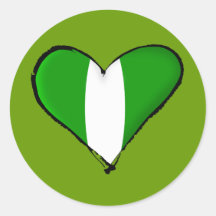 Bandera nigeriana del hearrt de Naija del corazón  Pegatinas