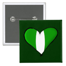 Bandera nigeriana del hearrt de Naija del corazón  Pins