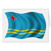Bandera ondulada de Aruba Tarjeton