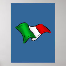 Bandera ondulada de Italia de Italia para los ital Posters