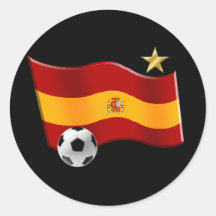 Bandera ondulada de los regalos del balón de fútbo pegatinas redondas