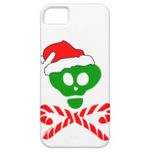 Bandera pirata del cráneo del navidad iPhone 5 carcasa