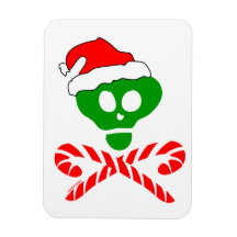 Bandera pirata del cráneo del navidad imán flexible