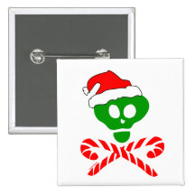 Bandera pirata del cráneo del navidad pin