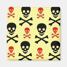 Bandera pirata del cráneo N Imanes