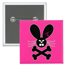 Bandera pirata malvada del conejito de Emo Pin