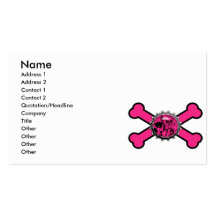 bandera pirata rosada del rosa del bottlecap del c tarjetas personales