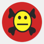 BANDERA PIRATA SONRIENTE PEGATINAS REDONDAS