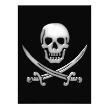 Bandera pirata vidriosa del cráneo y de la espada  anuncios  