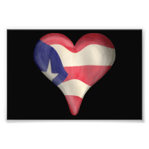 Bandera puertorriqueña en un corazón arte fotográfico