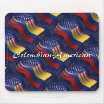 Bandera que agita Colombiano-Americana Tapetes De Ratones
