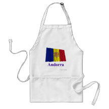 Bandera que agita de Andorra con nombre Delantal