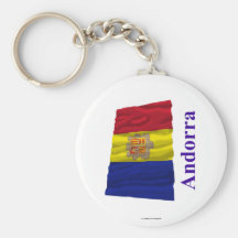 Bandera que agita de Andorra con nombre Llaveros Personalizados