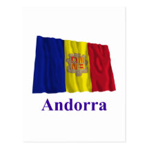 Bandera que agita de Andorra con nombre Postal