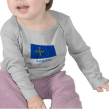 Bandera que agita de Asturias con nombre Camisetas