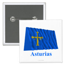 Bandera que agita de Asturias con nombre Pin