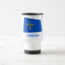 Bandera que agita de Asturias con nombre Taza De Café