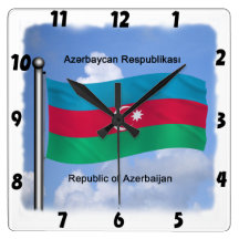 Bandera que agita de Azerbaijan Relojes