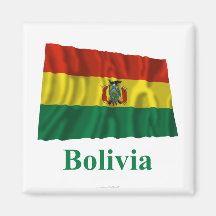 Bandera que agita de Bolivia con nombre Imán De Nevera