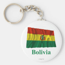 Bandera que agita de Bolivia con nombre Llaveros Personalizados