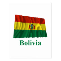 Bandera que agita de Bolivia con nombre Tarjeta Postal