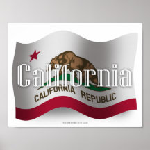 Bandera que agita de California Poster