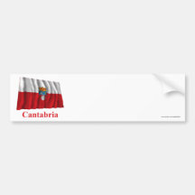 Bandera que agita de Cantabria con nombre Etiqueta De Parachoque