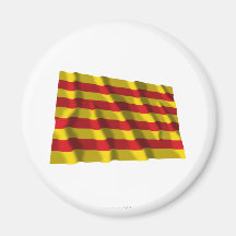 Bandera que agita de Cataluña Iman De Frigorífico