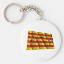 Bandera que agita de Cataluña Llaveros