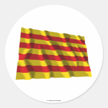 Bandera que agita de Cataluña Pegatina