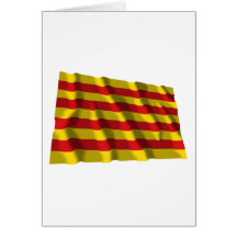 Bandera que agita de Cataluña Tarjeton