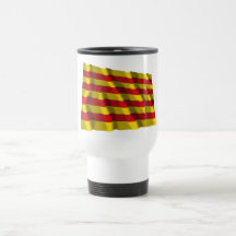 Bandera que agita de Cataluña Taza