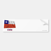 Bandera que agita de Chile con nombre Pegatina De Parachoque