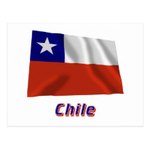 Bandera que agita de Chile con nombre Postal