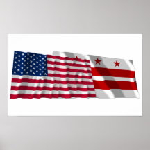 Bandera que agita de Estados Unidos y del distrito Impresiones