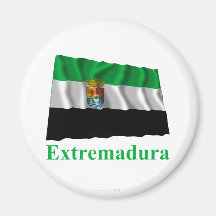 Bandera que agita de Extremadura con nombre Imanes Para Frigoríficos