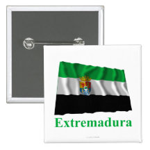 Bandera que agita de Extremadura con nombre Pin