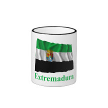 Bandera que agita de Extremadura con nombre Taza De Café