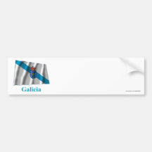 Bandera que agita de Galicia con nombre Pegatina De Parachoque