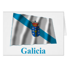 Bandera que agita de Galicia con nombre Tarjeton