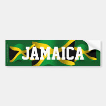 Bandera que agita de Jamaica Pegatina De Parachoque