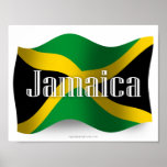 Bandera que agita de Jamaica Poster