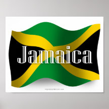 Bandera que agita de Jamaica Poster