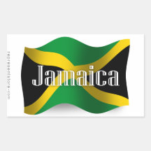 Bandera que agita de Jamaica Rectangular Pegatinas