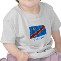 Bandera que agita de la república Democratic de Co Camiseta