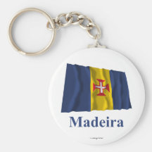 Bandera que agita de Madeira con nombre Llavero