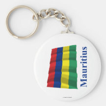 Bandera que agita de Mauricio con nombre Llavero