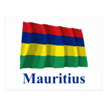 Bandera que agita de Mauricio con nombre Tarjetas Postales