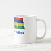 Bandera que agita de Mauricio con nombre Taza De Café